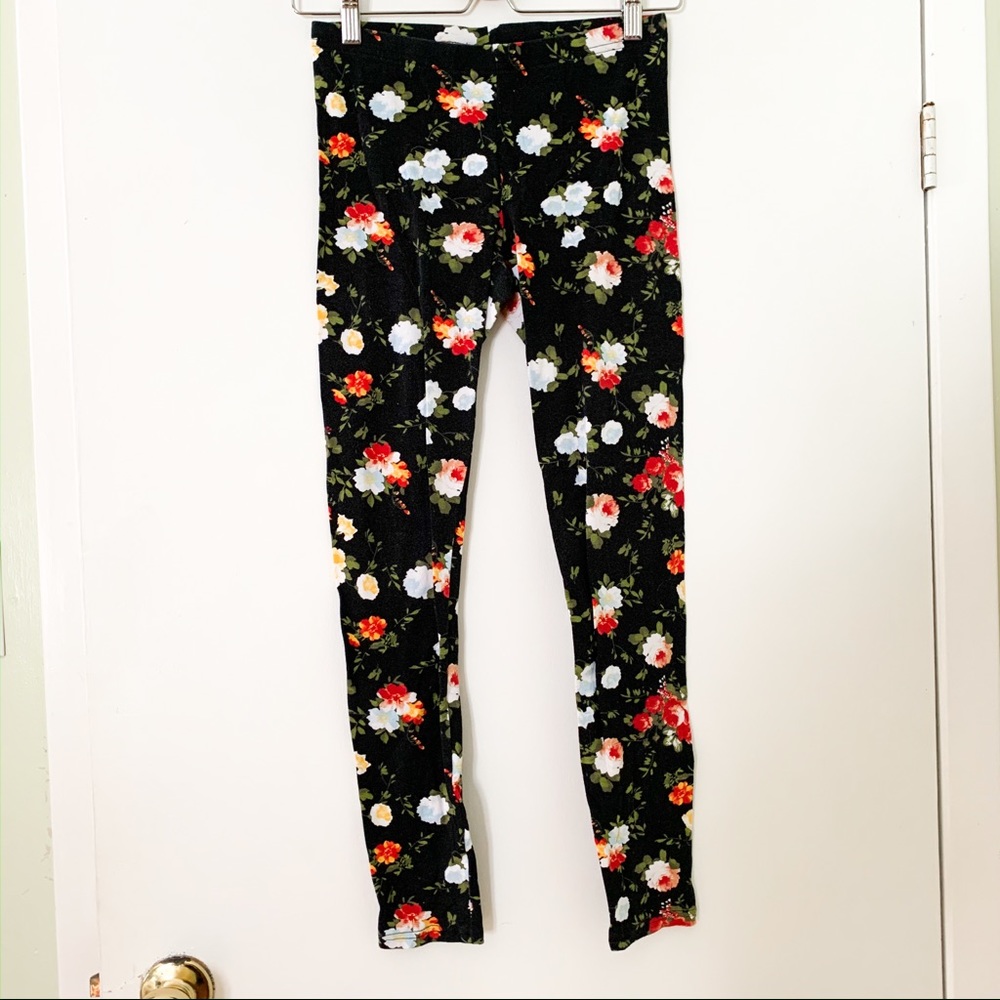 Black Legging with Floral Design